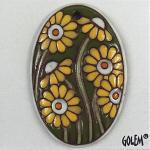 Large oval - yellow & green, terracotta