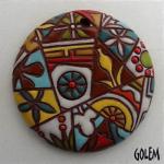 Barcelona mosaic - large round pendant