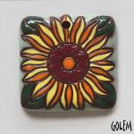  Mosaic sunflower - square pendant