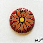  Mosaic flower - small round pendant