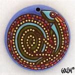 Mosaic Chameleon - Large round pendant