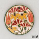 round pendant with spring flowers