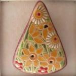 triangle pendant with spring flowers