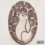 Happy bunny, large oval pendant