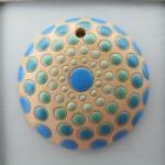 round, blue circles on white backg