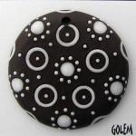 Dot's and circles, large round pendant