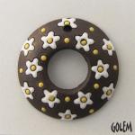 Donut with white flowers
