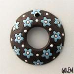 Donut with Turquoise flowers