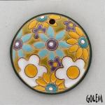 round pendant with flowers