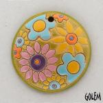 round pendant with flowers