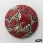 Cotton Blossoms - round pendant, Tuscany Red