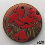 Large round, terracotta, red poppies