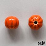 Pumpkin shape bead, ORANGE-A-PEEL