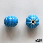 Pumpkin shape bead, NEON BLUE