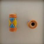 diamond tube, yellow, orange & blue