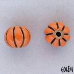 large round bead, pumpkin