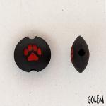 Paw Stamp, red on dark, size S