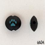 Paw Stamp, Turquoise on dark, size S