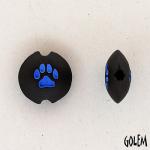 Paw Stamp, Electric Blue on dark, size S