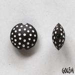 Polka dots, white on dark clay, size S