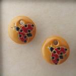 ladybug on yellow background - 2