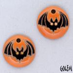 Bat on pumpkin background, charms