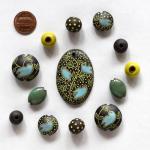Blue Songbirds, pendant & matching beads