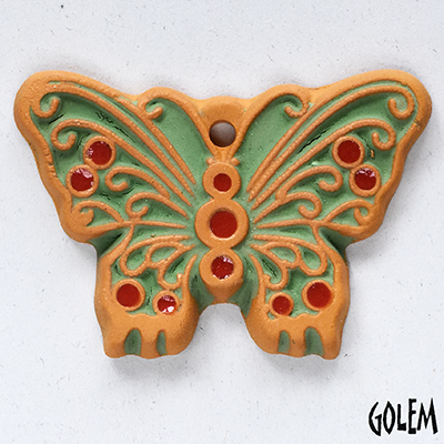 Butterfly - Green & Ochre