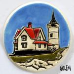 Nubble Light in York, Maine - large round cabochon