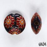 Red daisies on deep blue - lentil, size M