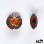 Sun design - orange & jade, lentil size S