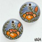 Golden poppies, 2 small pendants