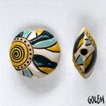 Blue burning sun, lentil bead size M