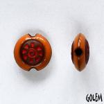 Red Sun Swirl on red clay, orange rim, size S