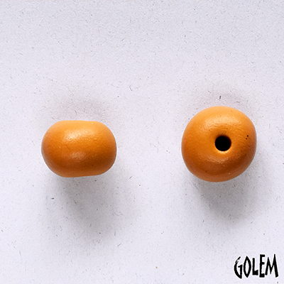 Round unglazed bead, Ocre clay